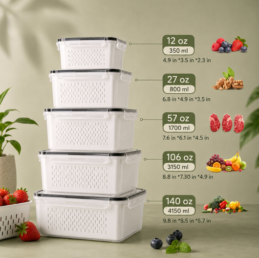 5 Pack Fridge Organizers and Storage